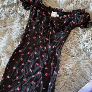Princess Polly puff sleeve floral mini dress XS